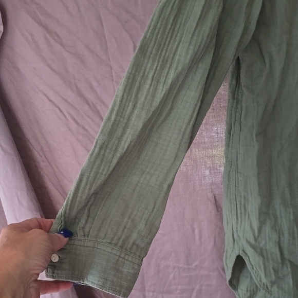 Caslon Green Mandarin Collar Tunic - Picture 4 of 8